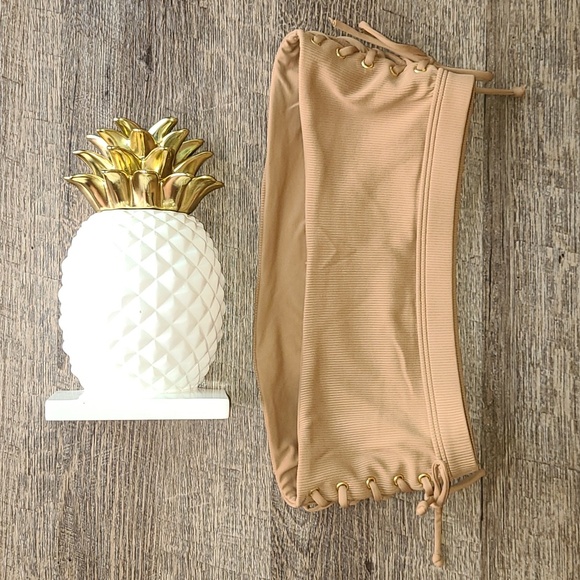 Lspace Ribbed Bandeau Bikini Top - Nude - Picture 2 of 13